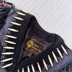 Vintage Leather Headquarters Women’s Native American Western Fringe Jacket | S